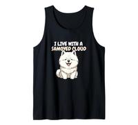 I Live with A Samoyed Cloud Samoyède Owner Dog Lover Débardeur