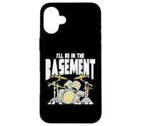 I’LL Be in The Basement Retro Drum Kit Music Artwork Coque pour iPhone 16 Plus