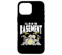 I’LL Be in The Basement Retro Drum Kit Music Artwork Coque pour iPhone 16 Pro Max