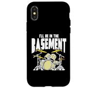I’LL Be in The Basement Retro Drum Kit Music Artwork Coque pour iPhone X/XS