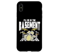 I’LL Be in The Basement Retro Drum Kit Music Artwork Coque pour iPhone XS Max