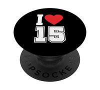 I Love 15 Number 15th Birthday Maillot de Football pour Fan de Sport PopSockets PopGrip Adhésif