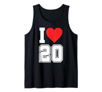 I Love 20 Number 20th Birthday Maillot de Football pour Fan de Sport Débardeur