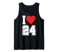 I Love 24 Number 24th Birthday Maillot de Football pour Fan de Sport Débardeur