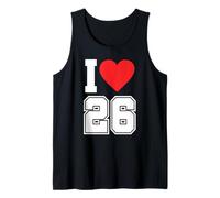 I Love 26 Number 26th Birthday Maillot de Football pour Fan de Sport Débardeur