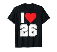 I Love 26 Number 26th Birthday Maillot de Football pour Fan de Sport T-Shirt