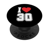 I Love 30 Number 30th Birthday Maillot de Football pour Fan de Sport PopSockets PopGrip Adhésif