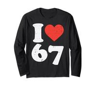 I Love 67 Funny 6 7 Costume Meme Six Seven Kids Young Boys Manche Longue