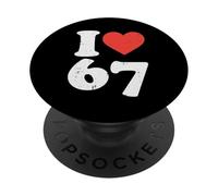 I Love 67 Funny 6 7 Costume Meme Six Seven Kids Young Boys PopSockets PopGrip Adhésif