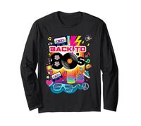 I Love 80's, Colorful Back to 80's Fashion Graphic Design Manche Longue