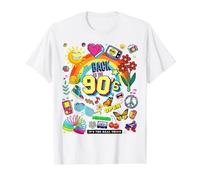 I Love 90's, Retro Back to 90's Stuff Illustration Graphic T-Shirt Graphique avec Valeur, Homme, Blanc, M