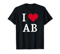 I Love AB, I Heart Initials A.B. T-Shirt