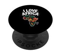 I Love Africa Wild Animals Carte Art PopSockets PopGrip Adhésif