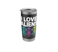 I Love Aliens Humour Galactique Espace Fun Gobelet isotherme en acier inoxydable double paroi