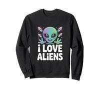 I Love Aliens Mignon Sourire Extraterrestre Sweatshirt