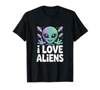 I Love Aliens Mignon Sourire Extraterrestre T-Shirt