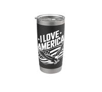 I Love America Bold Eagle Stars Stripes Gobelet isotherme en acier inoxydable double paroi