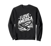 I Love America Bold Eagle Stars Stripes Sweatshirt