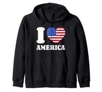 I Love America Drapeau Américain États-Unis USA Sweat à Capuche