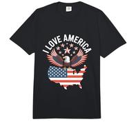 I Love America Eagle Carte étoiles Comfort Colors Adult Heavyweight T-Shirt