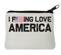 I Love America Porte-monnaie en néoprène Blanc 10 x 11 cm, blanc, Taille unique