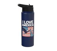 I Love America Statue aigle Liberty Stainless Steel Insulated Water Bottle
