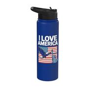 I Love America Statue aigle Liberty Stainless Steel Insulated Water Bottle