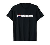 I Love Amsterdam Drapeau des Pays-Bas T-Shirt Graphique avec Valeur