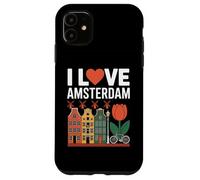 I Love Amsterdam Tulip Canal House Vélo Coque pour iPhone 11