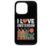 I Love Amsterdam Tulip Canal House Vélo Coque pour iPhone 13 Pro