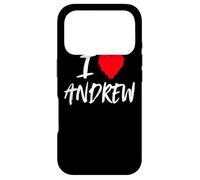 I Love Andrew Husband Son Dad Boyfriend Grandson Cœur Rouge Coque pour iPhone 17 Pro