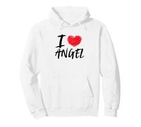 I Love Angel Cœur Rouge Dad Boyfriend Husband Son Grandson Sweat à Capuche