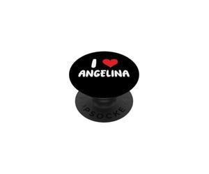 I Love Angelina Cœur avec prénom PopSockets PopGrip Adhésif