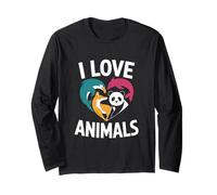 I Love Animals Dauphin Renard Panda Cœur Manche Longue