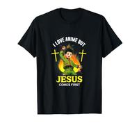 I Love Anime But Jesus Comes First - Épée Japonaise chrétienne T-Shirt Graphique avec Valeur