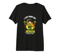 I Love Anime But Jesus Comes First - Épée Japonaise chrétienne T-Shirt Haut de Gamme