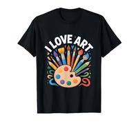 I Love Art Palette de pinceaux colorés T-Shirt Graphique avec Valeur