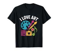 I Love Art Palette Pinceau Musique Appareil Photo T-Shirt