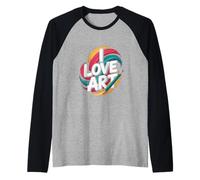 I Love Art Vibrant Painterly Stroke Pencil Passion Manche Raglan