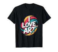 I Love Art Vibrant Painterly Stroke Pencil Passion T-Shirt