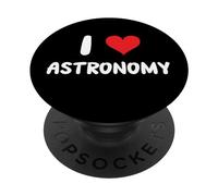 I Love Astronomy - Cœur - Astronome Galaxie Espace Lune Étoile PopSockets PopGrip Adhésif