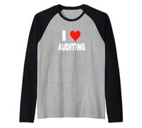 I Love Auditing - Contrôle de qualité de l'audit Interne Mignon en Forme de cœur Manche Raglan