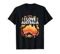 I Love Australia Carte Koala Kangourou Cœurs T-Shirt Graphique avec Valeur