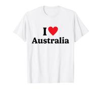 I Love Australia T-Shirt Graphique avec Valeur, Homme, Blanc, M