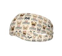 I Love Bandeau de sport avec imprimé bouledogue français pour homme et femme, pour la course, le fitness, le yoga, le cyclisme, évacuation de la transpiration antidérapant