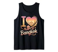 I Love Bangkok Temple Coeur Coucher de Soleil Skyline Thaïlande Voyage Débardeur