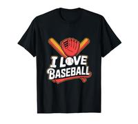 I Love Baseball Fans Gants Batte Sport T-Shirt Graphique avec Valeur