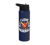 I Love Baseball Gants Batte Balles Fan Stainless Steel Insulated Water Bottle