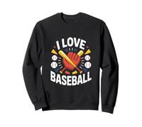 I Love Baseball Gants Batte Balles Fan Sweatshirt