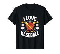 I Love Baseball Gants Batte Balles Fan T-Shirt Graphique avec Valeur